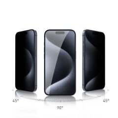 iPhone 15 Rika Premium Hayalet Privacy Temperli Cam Ekran Koruyucu