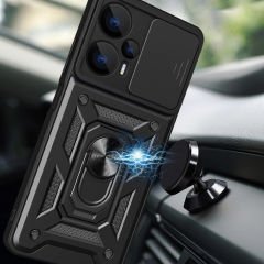 Xiaomi Poco F5 Kılıf Magnetik Standlı Kamera Korumalı Sürgülü Vega Kapak Kılıf