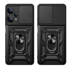 Xiaomi Poco F5 Kılıf Magnetik Standlı Kamera Korumalı Sürgülü Vega Kapak Kılıf