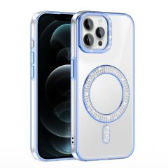 iPhone 12 Kılıf Pırlanta Taş Tasarımlı Kablosuz Şarj Özellikli Karetta Silikon Kapak