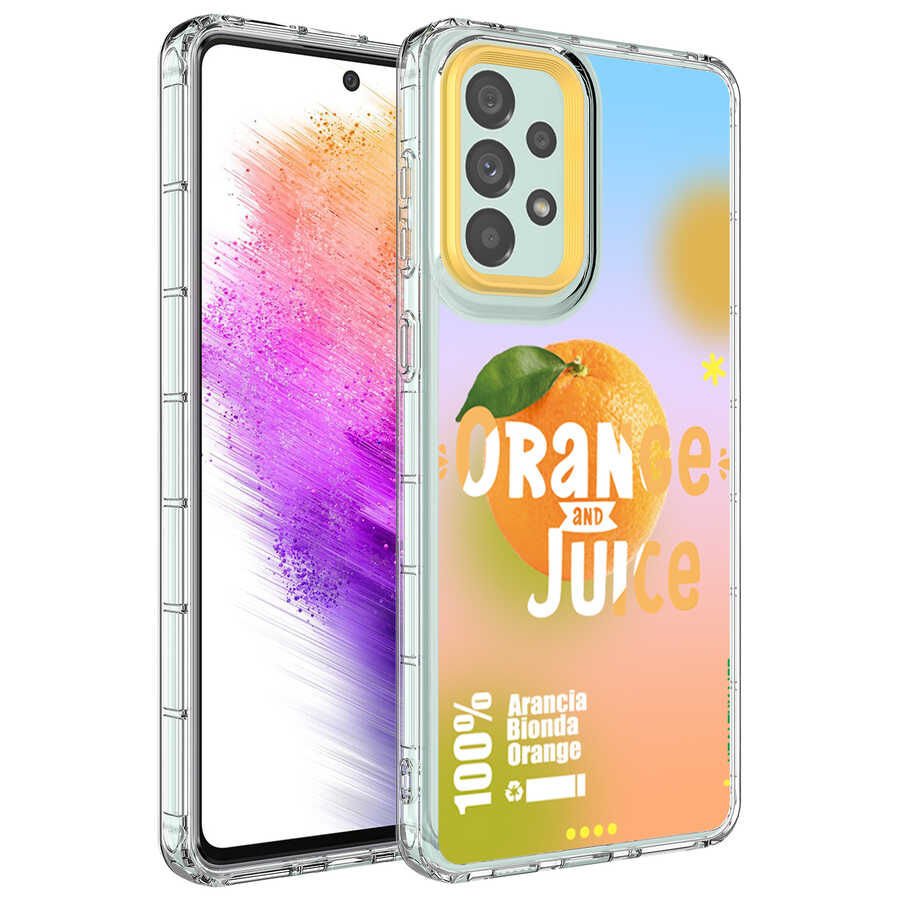 Samsung Galaxy A53 5G Kamera Korumalı Renkli Desenli Sert Silikon Korn Kapak kılıf