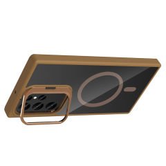 Samsung Galaxy S23 Ultra Kılıf Standlı ve Kamera Lens Hediyeli Kablosuz Şarj Özellikli Etro Kapak