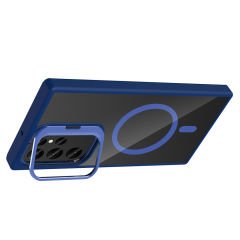 Samsung Galaxy S23 Ultra Kılıf Standlı ve Kamera Lens Hediyeli Kablosuz Şarj Özellikli Etro Kapak