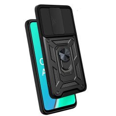 Oppo A9 2020 Kılıf Magnetik Standlı Kamera Korumalı Sürgülü Vega Kapak