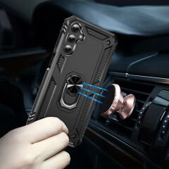 Samsung Galaxy A25 Kılıf Vega Tank Sert Yüzüklü Standlı Zırh Koruma Kapak