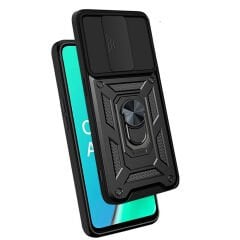 Oppo A5 2020 Kılıf Magnetik Standlı Kamera Korumalı Sürgülü Vega Kapak