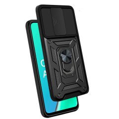 Oppo A5 2020 Kılıf Magnetik Standlı Kamera Korumalı Sürgülü Vega Kapak