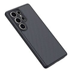 Samsung Galaxy S25 Ultra Kılıf Magsafe Şarj Özellikli Karbon Fiber Tasarımlı Elnino Kapak