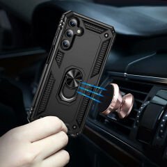 Samsung Galaxy A15 Kılıf Vega Tank Sert Yüzüklü Standlı Zırh Koruma Kapak