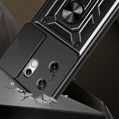 İnfinix Zero 30 4G  Kılıf Magnetik Standlı Kamera Korumalı Sürgülü Vega Kapak Kılıf