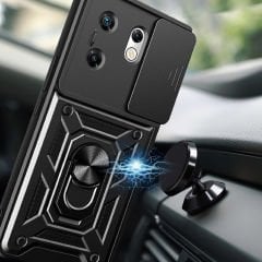 İnfinix Zero 30 4G  Kılıf Magnetik Standlı Kamera Korumalı Sürgülü Vega Kapak Kılıf