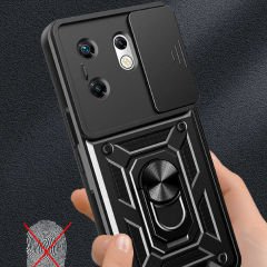İnfinix Zero 30 4G  Kılıf Magnetik Standlı Kamera Korumalı Sürgülü Vega Kapak Kılıf