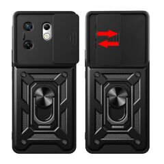 İnfinix Zero 30 4G  Kılıf Magnetik Standlı Kamera Korumalı Sürgülü Vega Kapak Kılıf