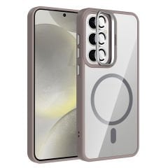 Samsung Galaxy S24 Kılıf Standlı ve Kamera Lens Hediyeli Kablosuz Şarj Özellikli Etro Kapak