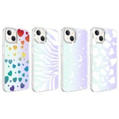 iPhone 13 Kılıf M-Blue Desenli Kapak