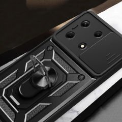 İnfinix Note 30 4G Kılıf Magnetik Standlı Kamera Korumalı Sürgülü Vega Kapak