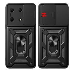 İnfinix Note 30 4G Kılıf Magnetik Standlı Kamera Korumalı Sürgülü Vega Kapak