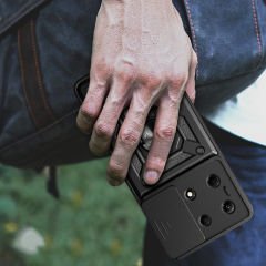 İnfinix Note 30 4G Kılıf Magnetik Standlı Kamera Korumalı Sürgülü Vega Kapak