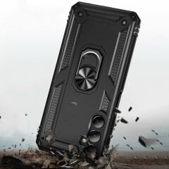 Samsung Galaxy A05S Kılıf Vega Tank Sert Yüzüklü Standlı Zırh Koruma Kapak