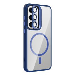 Samsung Galaxy S24 FE Kılıf Standlı ve Kamera Lens Hediyeli Kablosuz Şarj Özellikli Etro Kapak