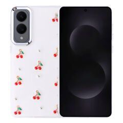 Samsung Galaxy S25 Edge Kılıf Airbag Tasarımlı Simli Şeffaf Kutup Kapak