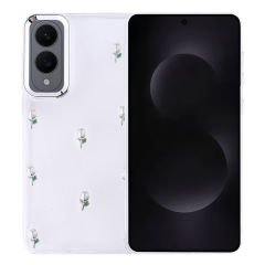 Samsung Galaxy S25 Edge Kılıf Airbag Tasarımlı Simli Şeffaf Kutup Kapak