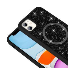 iPhone 11 Kılıf Pırlanta Tasarımlı Kablosuz Şarj Özellikli Mozaik Silikon Kapak