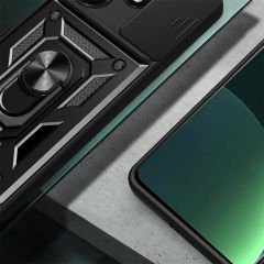 İnfinix Hot 30i Kılıf Magnetik Standlı Kamera Korumalı Sürgülü Vega Kapak