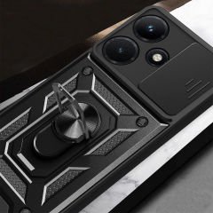 İnfinix Hot 30i Kılıf Magnetik Standlı Kamera Korumalı Sürgülü Vega Kapak