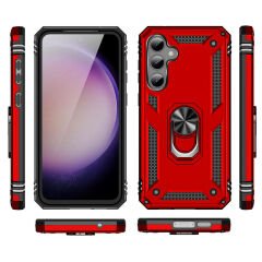 Samsung Galaxy S23 Fe Kılıf Vega Tank Sert Yüzüklü Standlı Zırh Koruma Kapak