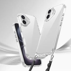 iPhone 16 Kılıf Airbagli Takılabilir Askı Aparatlı Snap Silikon Kapak Kılıf