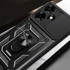 İnfinix Hot 30 Kılıf Magnetik Standlı Kamera Korumalı Sürgülü Vega Kapak