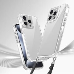 iPhone 15 Pro Max Kılıf Airbagli Takılabilir Askı Aparatlı Snap Silikon Kapak Kılıf