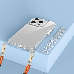 iPhone 15 Pro Max Kılıf Airbagli Takılabilir Askı Aparatlı Snap Silikon Kapak Kılıf