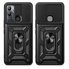 İnfinix Hot 12i Kılıf Magnetik Standlı Kamera Korumalı Sürgülü Vega Kapak