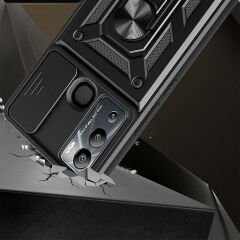 İnfinix Hot 12i Kılıf Magnetik Standlı Kamera Korumalı Sürgülü Vega Kapak