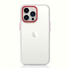 iPhone 13 Kılıf Renkli Silikon Kenarlı Krom Kapak
