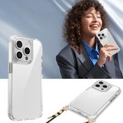 iPhone 15 Pro Kılıf Airbagli Takılabilir Askı Aparatlı Snap Silikon Kapak Kılıf