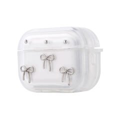 Airpods Pro 2 Airbag 44 Airbag Tasarımlı Simli Şeffaf Kutup Kılıf