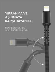 Zore LS63 1 Metre Örgü Lightning Usb Kablo
