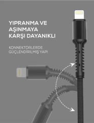 Zore LS63 1 Metre Örgü Lightning Usb Kablo
