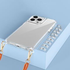 iPhone 14 Pro Max Kılıf Airbagli Takılabilir Askı Aparatlı Snap Silikon Kapak Kılıf