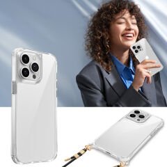 iPhone 14 Pro Max Kılıf Airbagli Takılabilir Askı Aparatlı Snap Silikon Kapak Kılıf