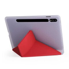 Samsung Galaxy Tab S7 Plus T970 Kılıf Tri Folding Kalem Bölmeli Standlı Kılıf