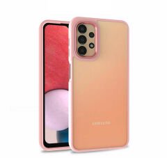 Samsung Galaxy A13 4G Kılıf Kamera Çıkıntılı Arkası Şeffaf Köşeleri Parlak Renkli Işlemeli Flora Kapak