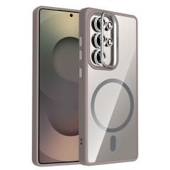 Samsung Galaxy S25 Ultra Kılıf Standlı ve Kamera Lens Hediyeli Kablosuz Şarj Özellikli Etro Kapak