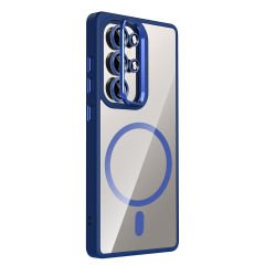 Samsung Galaxy S25 Ultra Kılıf Standlı ve Kamera Lens Hediyeli Kablosuz Şarj Özellikli Etro Kapak