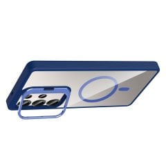 Samsung Galaxy S25 Ultra Kılıf Standlı ve Kamera Lens Hediyeli Kablosuz Şarj Özellikli Etro Kapak