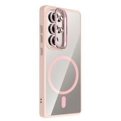 Samsung Galaxy S25 Ultra Kılıf Standlı ve Kamera Lens Hediyeli Kablosuz Şarj Özellikli Etro Kapak