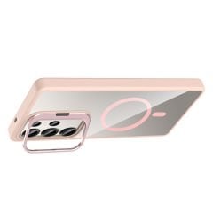 Samsung Galaxy S25 Ultra Kılıf Standlı ve Kamera Lens Hediyeli Kablosuz Şarj Özellikli Etro Kapak